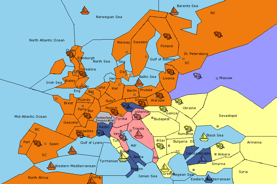 Play Diplomacy Online Web Version Of The Classic Diplomacy Board Game